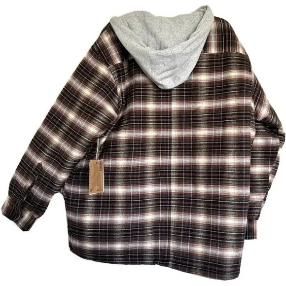 Dakota Grizzly Brown Plaid Lined Hoodie New Sz. M - Picture 5 of 6